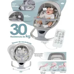 GENERICO - Mecedora para Bebé Musical Automática con Sensor - Gris 2026