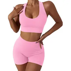 GENERICO - Conjunto de yoga sin costuras para mujer