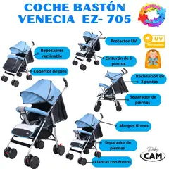 HI BABY - COCHE BASTON RECLINABLE "VENECIA" EZ 705 - AZUL