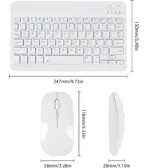 GENERICO - Teclado Y Mouse Bluetooth Celular Tablet TV - Color Blanco