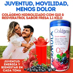 GENERICO - Colágeno Resveratrol Q10 Premium Antiedad 1Kilo 100gr Sabor Fresa