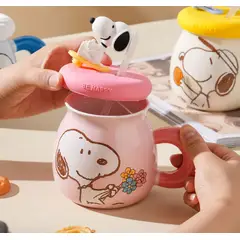 GENERICO - Taza para Sorbos Snuggle de Peanuts Snoopy Rosado