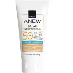AVON - Anew Solar Triple Protección Facial Mate Con Color FPS 50 - CLARO1 40g