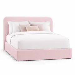 GENERICO - Cama Tapizada California Curvo Rosa 1.5 Plz