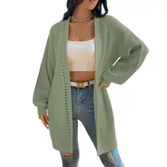 GENERICO - Chompa Mujer Hilo Abierto Mlarga Diva 359G-28 Color Verde