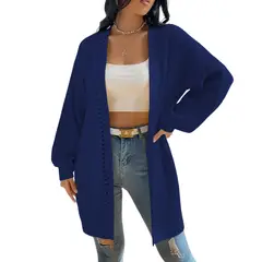 GENERICO - Chompa Mujer Hilo Abierto Mlarga Diva 359G-28 Color Azul