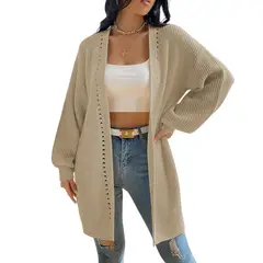 GENERICO - Chompa Mujer Hilo Abierto Mlarga Diva 359G-28 Color Beige