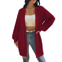 GENERICO - Chompa Mujer Hilo Abierto Mlarga Diva 359G-28 Color Guinda