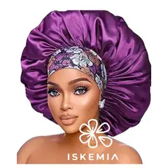 GENERICO - Gorro de Satin Bonnet Grande XL, para dormir en Morado
