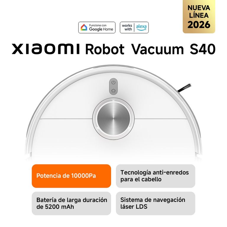 Robot Aspiradora S40 Aspira y Trapea LDS Láser 10000Pa