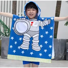 GENERICO - Toalla de Baño Tipo Capa con Capucha Astronauta para Niños Verano