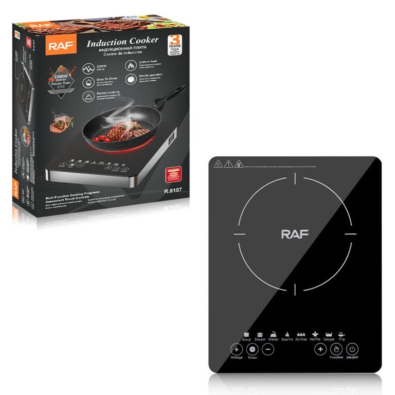 Cocina de Inducción Compacta RAF 2200W Control Digital R.8107