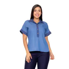 VICCI - Blusa mc Milenah rayon acero color entero