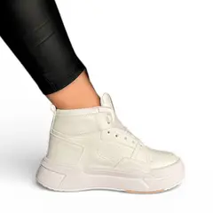 GENERICO - Zapatilla Mujer Caña Alta 2086L-55 Color Blanco