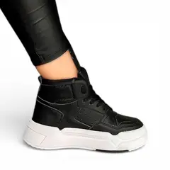 GENERICO - Zapatilla Mujer Caña Alta 2086L-55 Color Negro