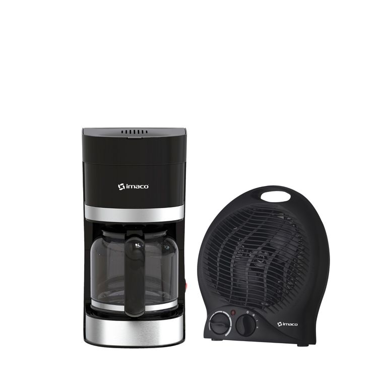 Combo Cafetera eléctrica 12 tazas + Termoventilador Portatil