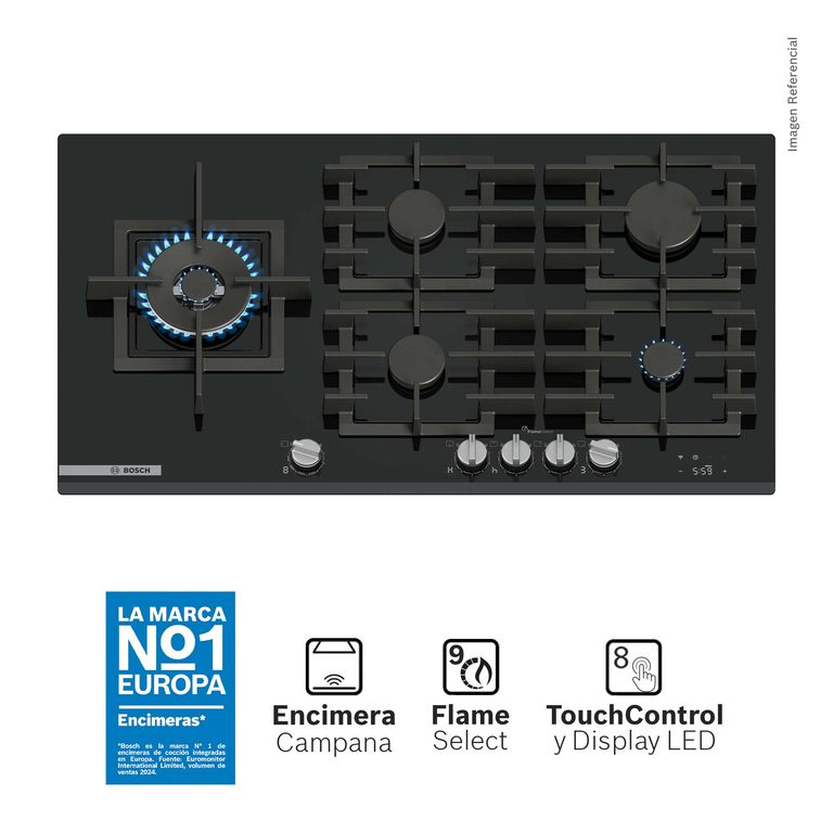 Encimera a Gas 90cm Vidrio Serie 8 PRS9A6H40