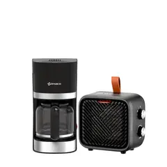 Imaco - Combo Cafetera eléctrica 12 tazas + Termoventilador mini portatil