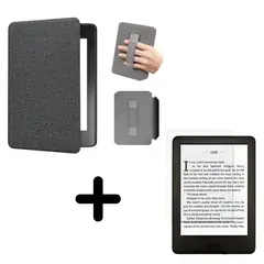 GENERICO - Funda case c/sujetador para Kindle 11 GEN 6 2022-2024 6PULG NEGRO + mica protector de pantalla