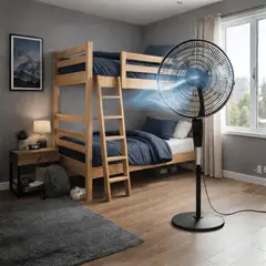 ALFANO - Ventilador de Piso 5 aspas 3 Velocidades Silencioso 16" 45W AL-16L