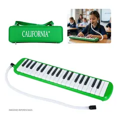 CALIFORNIA - Melódica 37 Teclas con Estuche Rígido - Verde