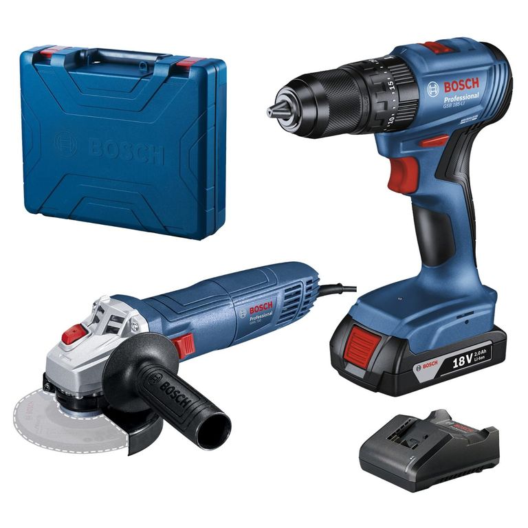 Amoladora 710W + Taladro Percutor 12 18V Brushless