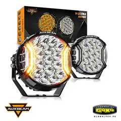 AUXBEAM - 2 FAROS LED 7' 226W 3 MODOS LUZ BLANCA CON DRL AMBAR