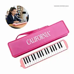 CALIFORNIA - Melódica de 37 teclas "California" - Color Rosado con Estuche Rígido