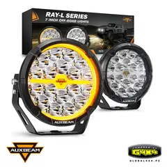 AUXBEAM - 2 FAROS LED RAY-L 7' 240W 25,800LM LUZ BLANCA CON DRL AMBAR