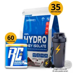 SUPREME NUTRITION - HYDROWHEY ISOLATE DE 1kg CHOCOLATE + CREATINA RONNIE COLEMAN DE 300GR + REGALOS