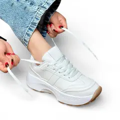 GENERICO - Zapatilla Blanca Mujer Escolar 2086L-48 Planta Spanzo Color Blanco