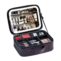 GENERICO - Maletín Neceser Para Maquillajes Con Luz Y Espejo Negro