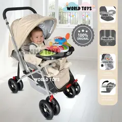 Baby - Coche Cuna Didáctico «SHABY» con Mango Reversible Beige