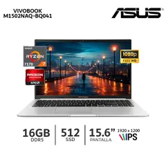 ASUS - Laptop Vivobook 15 M1502NAQ-BQ041 Amd Ryzen 7-170 Ram 16Gb Ssd 512Gb/15,6 Fhd 90NB1842-M00220