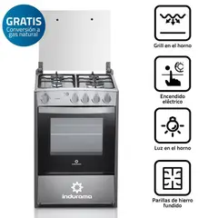 INDURAMA - Cocina a Gas Olvera QZ 4 Hornillas - Croma