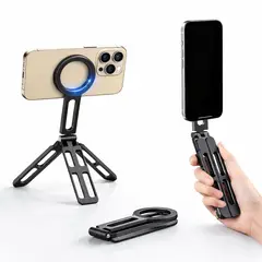 OEM - Trípode Magnético para Celular Magsafe Soporte Selfie Plegable de Aluminio Aro Compatible Android