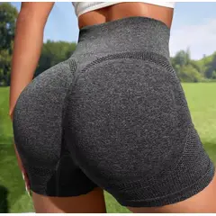 GENERICO - Short Deportivo Colombiano Push Up Gris oscuro