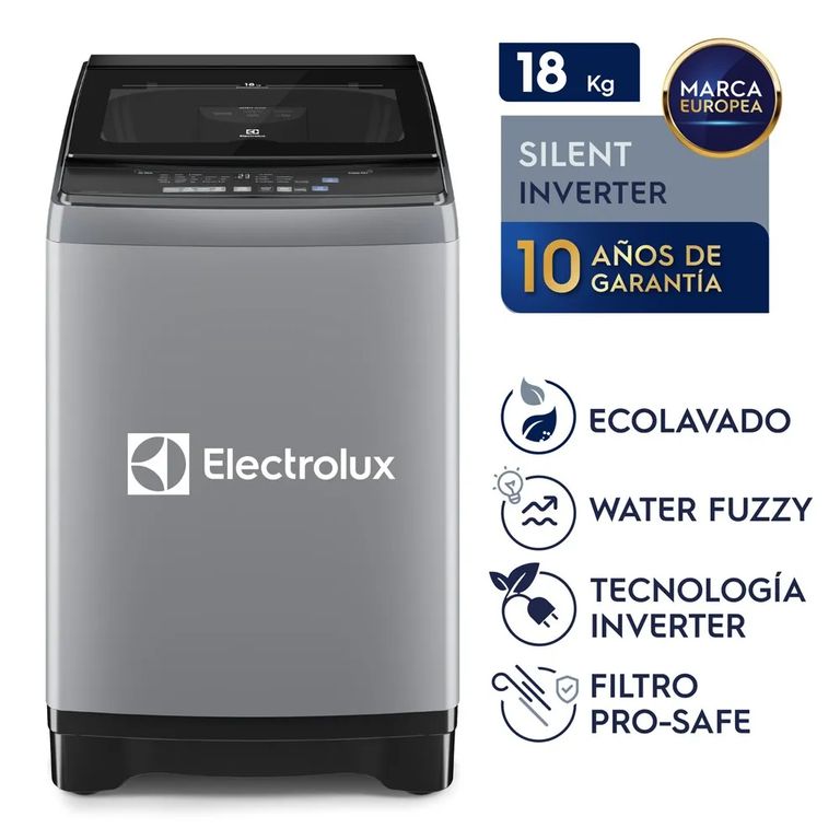 Lavadora Carga Superior 18kg Inverter Gris EWIP18F2XSWG
