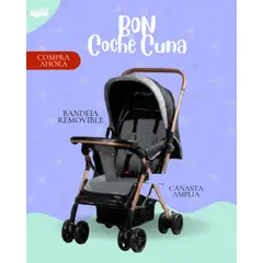 GENERICO - Coche Cuna Modelo BON - Color GRIS. - PREMIUM