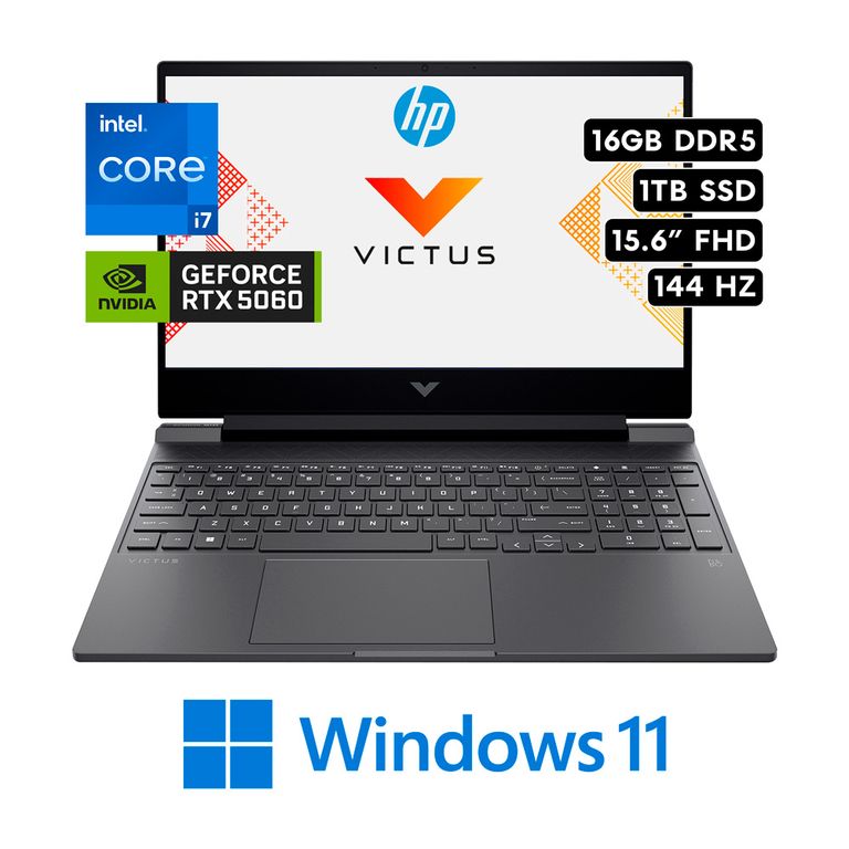 Laptop Victus 15-FA2093DX - Intel Core i7 13620H RAM 16GB 1TB SSD RTX 5060 8GB 15.6″ 144Hz W11