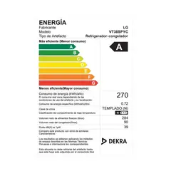 LG - Refrigeradora 374 Lt Top Freezer Door Cooling Plateada VT38SPYC