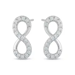 GENERICO - Aretes Mujer Infinito Regalo Novia Aniversario Acero Plateado
