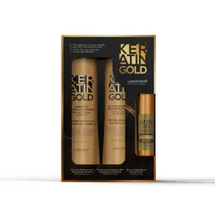 KERATIN GOLD - Pack – Shampoo + Acondicionador + Elixir