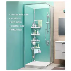 GENERICO - Esquinero de Ducha de 4 Niveles Ajustable Inoxidable