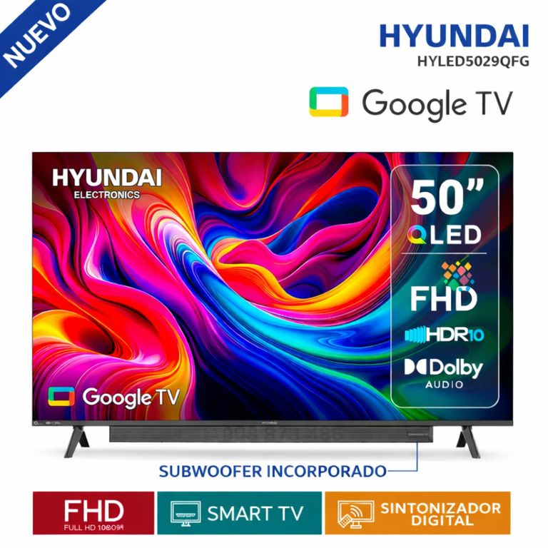 TELEVISOR QLED 50 HYLED5029QF SMART TV GOOGLE TV FULL HD 2025