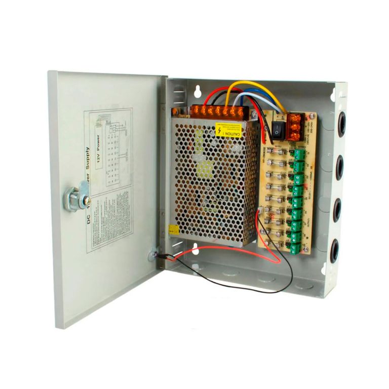 FUENTE DE PODER CENTRALIZADA 9 CAMARAS 220V 12V 10A P-N ACC910