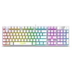 ENKORE - Teclado Gamer Led Brain Enk603w Rainbow Teclado Blanco