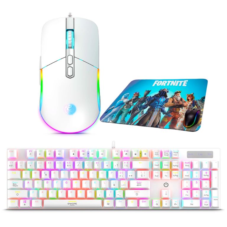 Kit Gamer 3 En1: Teclado Mecánico Royale+Mouse Strike 7200Dpi +pad