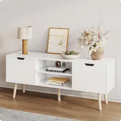 GENERICO - Mesa TV Clara 2 puertas Moderno Blanco Armado