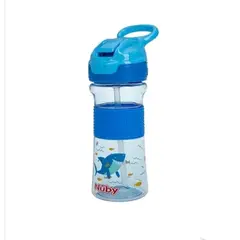 NUBY - Botella Thirsty Kids 360 Ml Sport Botón Azúl